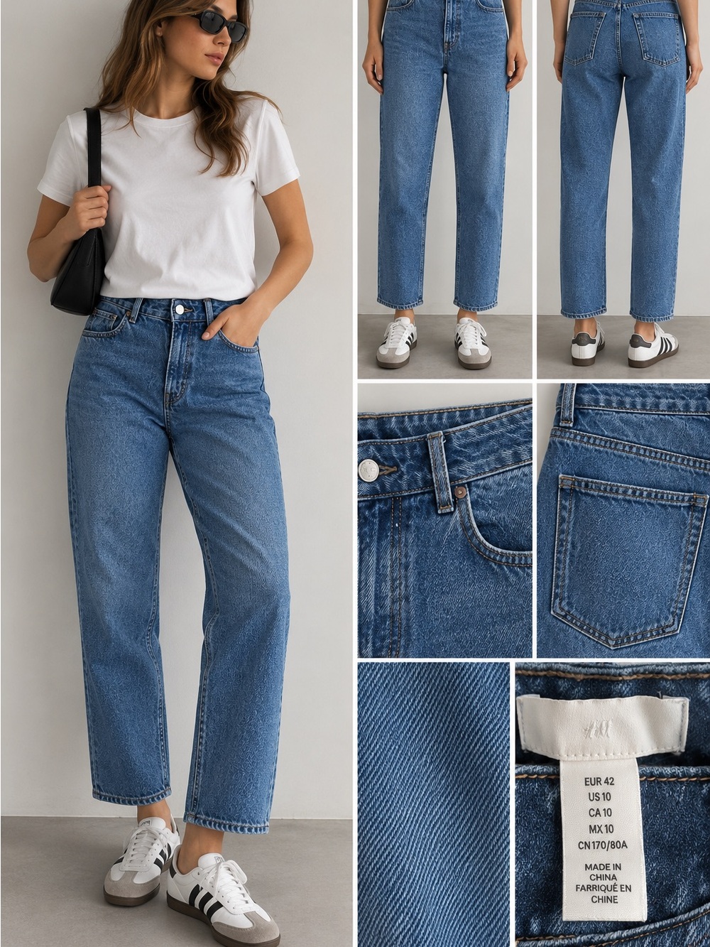 H&M Straight Ankle Jeans - Medium Blue
